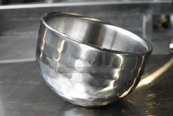2 BRAND NEW SCRATCH AND DENT! Box of 6 American Metalcraft HDWS5 5 oz. Hammered Finish Double Wall Stainless Steel Angled Insulated Mini Serving Bowl. 2 Times  Your Bid! - Image 3 of 5