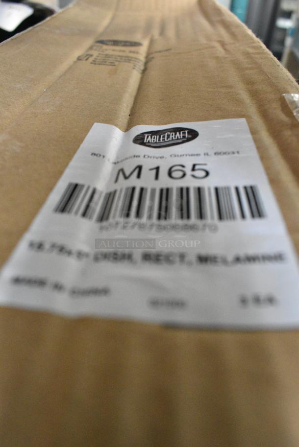 3 BRAND NEW SCRATCH AND DENT! Box of 3 Tablecraft M165 Frostone 15 3/4" x 4 3/4" White Rectangular Melamine Tray. 3 Times Your Bid! - Image 4 of 6
