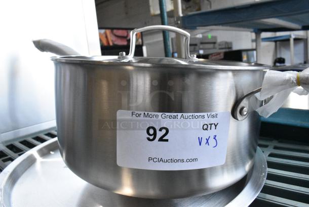 3 BRAND NEW SCRATCH AND DENT! Items Including Vigor 473TPLSCPAN7 SS3 Series 7 Qt. Tri-Ply Stainless Steel Sauce Pan with Cover and Helper Handle, 471SPC40 Choice 14 3/4" Aluminum Pot / Pan Cover. 3 Times Your Bid! - Image 2 of 5