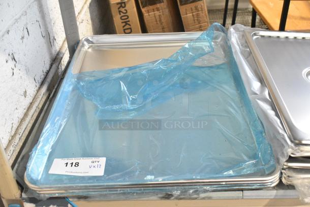 12 BRAND NEW SCRATCH AND DENT! Items Including 407BUNFULL Baker's Lane Full Size 18 Gauge Non-Stick 18" x 26" Black Wire in Rim Aluminum Bun / Sheet Pan / Tray, 4070110 Choice Full Size Stainless Steel Solid Steam Table / Hotel Pan Cover. 12 Times Your Bid! - Image 3 of 8