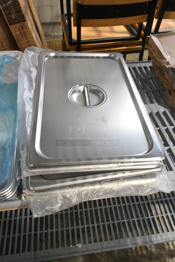 12 BRAND NEW SCRATCH AND DENT! Items Including 407BUNFULL Baker's Lane Full Size 18 Gauge Non-Stick 18" x 26" Black Wire in Rim Aluminum Bun / Sheet Pan / Tray, 4070110 Choice Full Size Stainless Steel Solid Steam Table / Hotel Pan Cover. 12 Times Your Bid! - Image 6 of 8