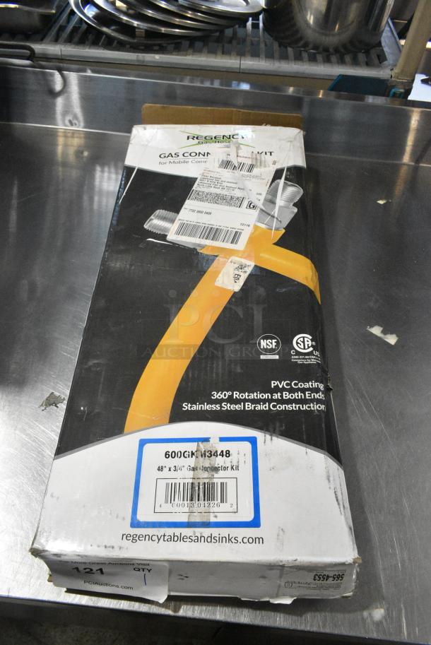 BRAND NEW SCRATCH AND DENT! Regency 600GKM3448 48" Mobile Gas Connector Hose Kit with 2 Elbows, Full Port Valve, Restraining Device, and Quick Disconnect - 3/4" - Image 3 of 4