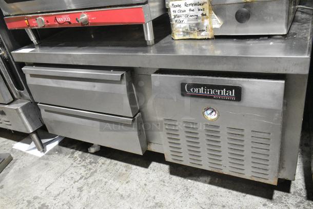 Continental Stainless Steel Commercial 2 Drawer Chef Base on Commercial Casters. 115 Volts, 1 Phase. Tested and Working! - Image 2 of 6