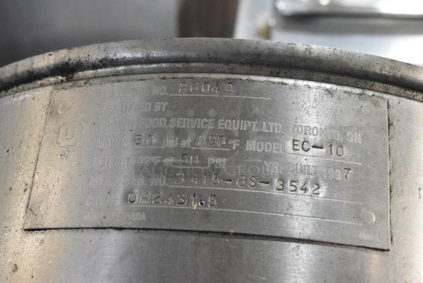 Vulcan EC-10 Stainless Steel Commercial Floor Style Electric Powered 10 Gallon Steam Tilting Kettle. 208 Volts, 3 Phase. - Image 8 of 8