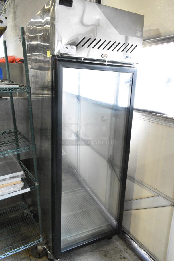 Pro Kold EVC20-F1 Stainless Steel Commercial Single Door Reach In Cooler Merchandiser on Commercial Casters. 115 Volts, 1 Phase. Tested and Powers On But Does Not Get Cold - Image 3 of 10