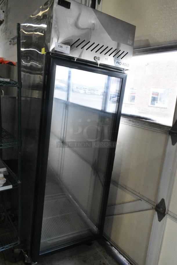 Pro Kold EVC20-F1 Stainless Steel Commercial Single Door Reach In Cooler Merchandiser on Commercial Casters. 115 Volts, 1 Phase. Tested and Powers On But Does Not Get Cold - Image 4 of 10