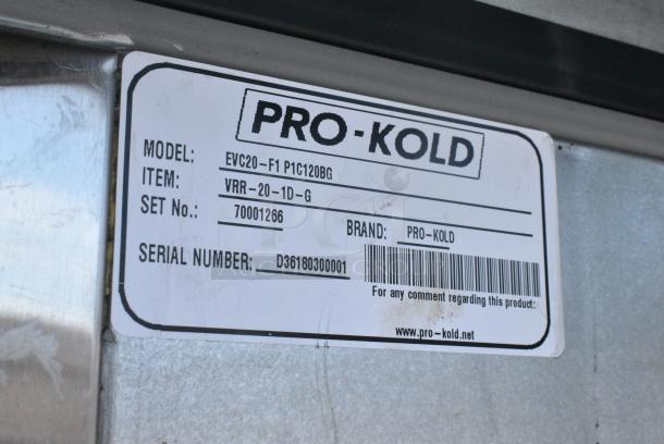 Pro Kold EVC20-F1 Stainless Steel Commercial Single Door Reach In Cooler Merchandiser on Commercial Casters. 115 Volts, 1 Phase. Tested and Powers On But Does Not Get Cold - Image 9 of 10