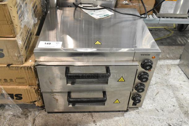 Vevor ZH-3M Stainless Steel Commercial Countertop Electric Powered 2 Deck Pizza Oven w/ Broken Cooking Stones. 110 Volts, 1 Phase. Tested and Working! - Image 1 of 8