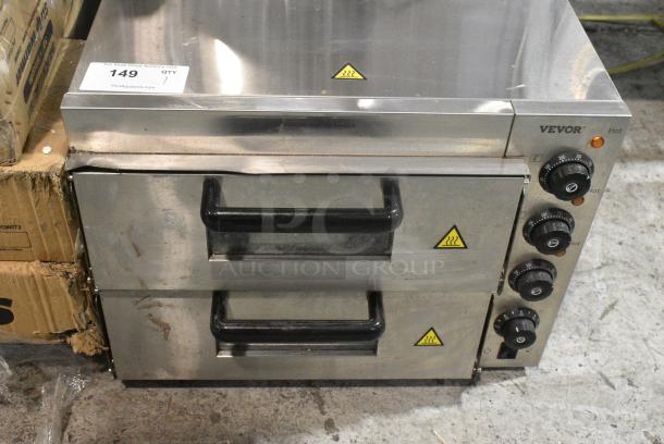 Vevor ZH-3M Stainless Steel Commercial Countertop Electric Powered 2 Deck Pizza Oven w/ Broken Cooking Stones. 110 Volts, 1 Phase. Tested and Working! - Image 2 of 8