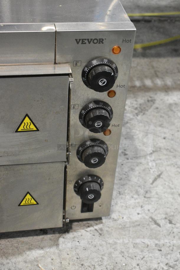 Vevor ZH-3M Stainless Steel Commercial Countertop Electric Powered 2 Deck Pizza Oven w/ Broken Cooking Stones. 110 Volts, 1 Phase. Tested and Working! - Image 4 of 8