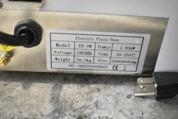 Vevor ZH-3M Stainless Steel Commercial Countertop Electric Powered 2 Deck Pizza Oven w/ Broken Cooking Stones. 110 Volts, 1 Phase. Tested and Working! - Image 8 of 8