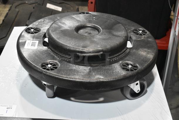 2 Black Round Trash Can Dolly on Commercial Casters. 2 Times Your Bid! - Image 1 of 5