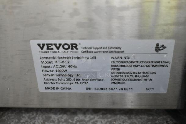 Vevor HT-812 Stainless Steel Commercial Countertop Panini Press. 120 Volts, 1 Phase. Tested and Does Not Power On - Image 8 of 8