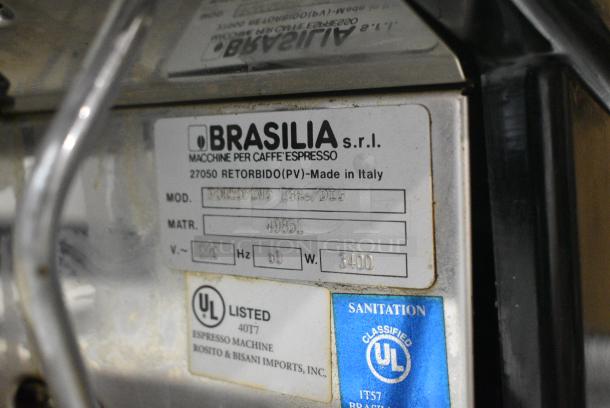 Brasilia Portofino 2 GP/DIG Metal Commercial Countertop 2 Group Espresso Machine. 220 Volts. - Image 8 of 8