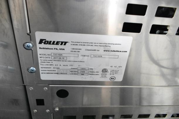 2017 Follett 7UC100A Metal Commercial Floor Style Undercounter Ice Maker and Dispenser. 115 Volts, 1 Phase. - Image 5 of 5