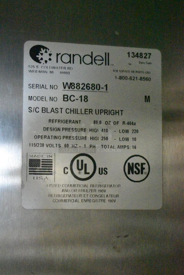 Randell BC-18 Stainless Steel Commercial Blast Chiller w/ 4 Probes. 115/230 Volts, 1 Phase. - Image 5 of 8