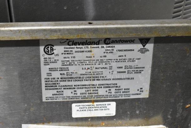 2017 Cleveland 36CGM16300 Convection Pro XVI Metal Commercial Natural Gas Powered 2 Deck Steam Cabinet. 300,000 BTU. - Image 10 of 11