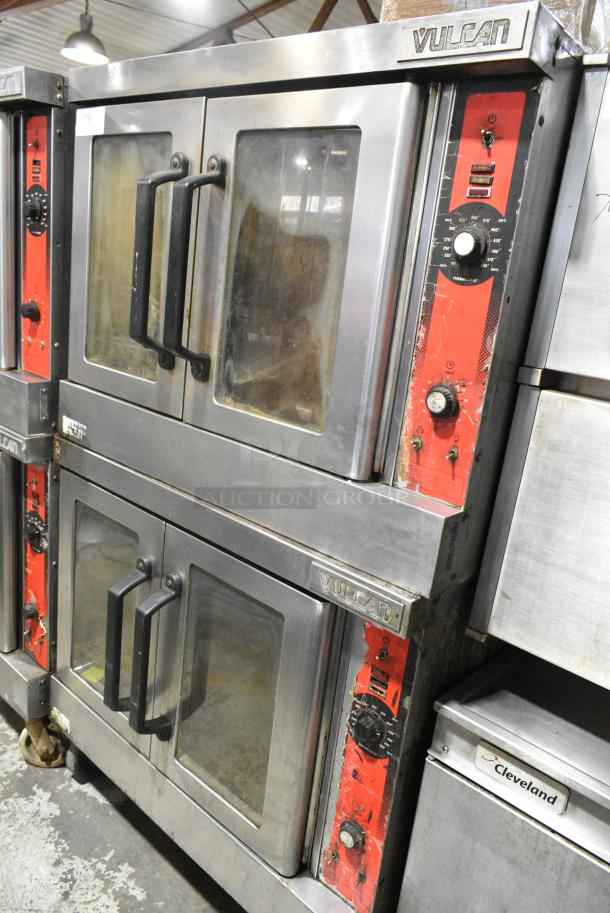 2 Vulcan Stainless Steel Commercial Natural Gas Powered Full Size Convection Oven w/ View Through Doors and Thermostatic Controls on Commercial Casters. 2 Times Your Bid! - Image 1 of 9