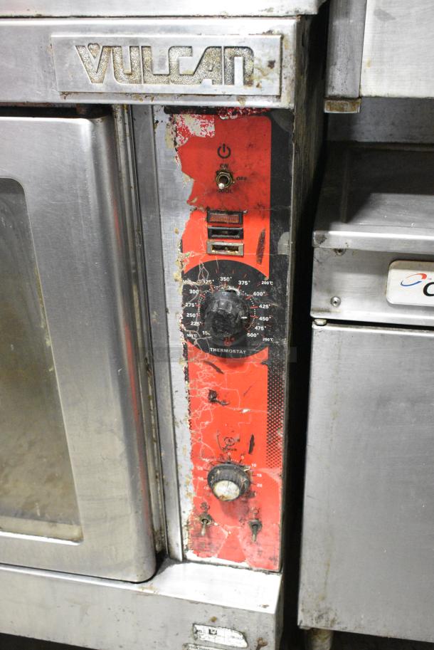 2 Vulcan Stainless Steel Commercial Natural Gas Powered Full Size Convection Oven w/ View Through Doors and Thermostatic Controls on Commercial Casters. 2 Times Your Bid! - Image 5 of 9