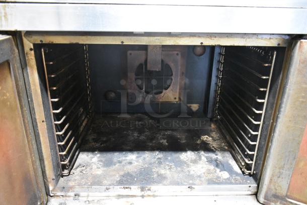 2 Vulcan Stainless Steel Commercial Natural Gas Powered Full Size Convection Oven w/ View Through Doors and Thermostatic Controls on Commercial Casters. 2 Times Your Bid! - Image 7 of 9