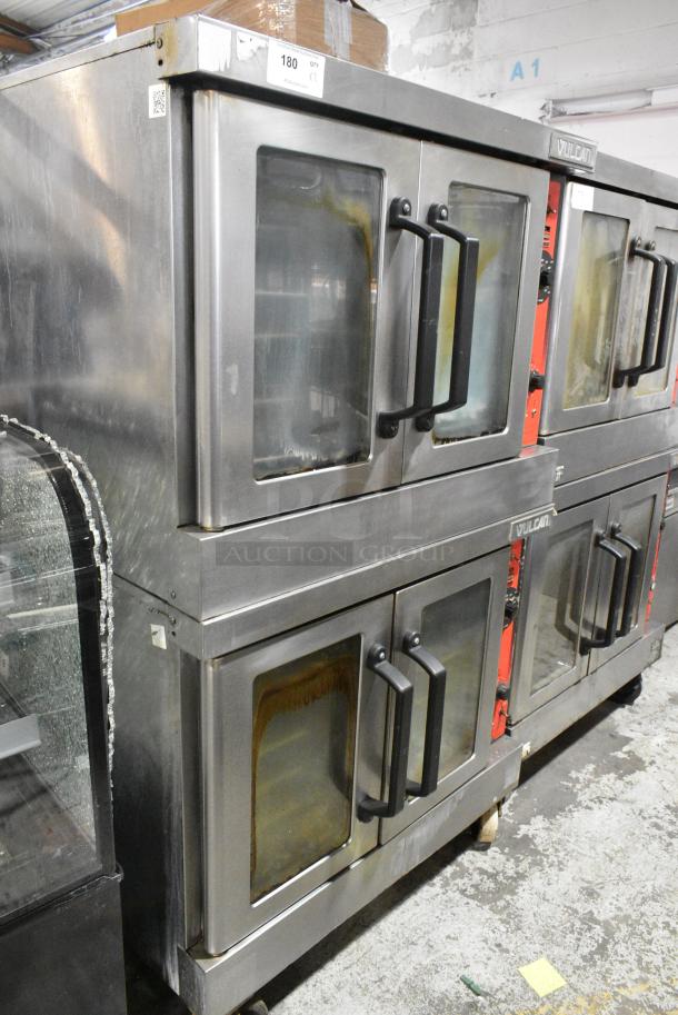 2 Vulcan VC4GD-11D150K Stainless Steel Commercial Natural Gas Powered Full Size Convection Oven w/ View Through Doors, Metal Oven Racks and Thermostatic Controls on Commercial Casters. 2 Times Your Bid! - Image 2 of 9