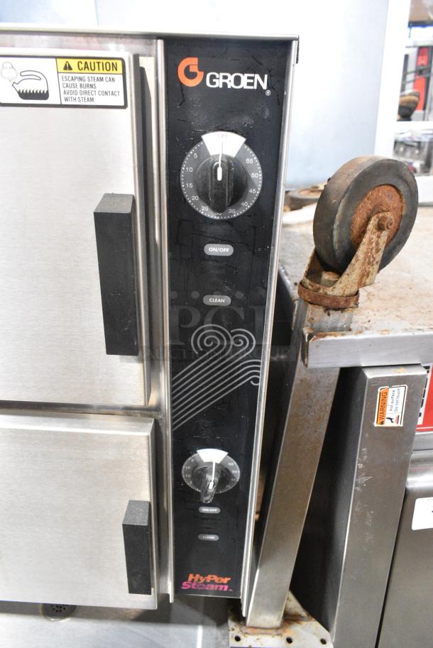 Groen HyPer Steam Stainless Steel Commercial Floor Style Natural Gas Powered 2 Deck Steam Cabinet. - Image 5 of 13
