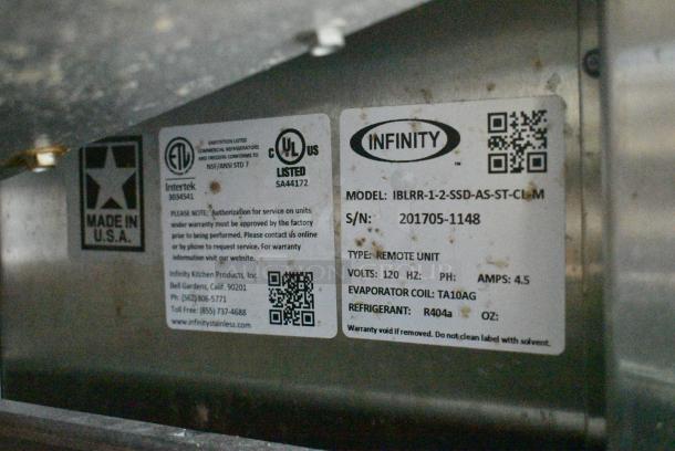 Infinity IBLRR-1-2-SSD-AS-ST-CL-M Stainless Steel Commercial 2 Drawer Cooler. 115 Volts, 1 Phase. Tested and Powers On But Does Not Get Cold - Image 6 of 6