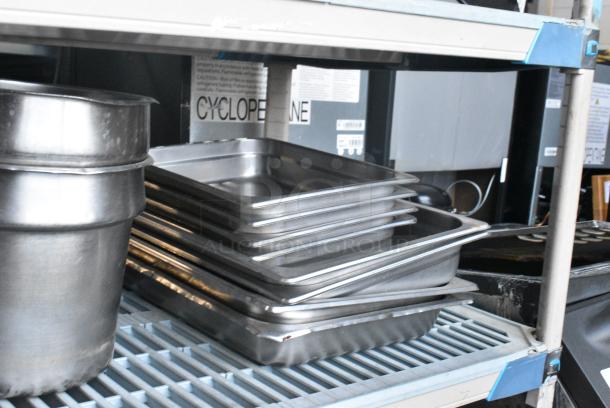ALL ONE MONEY! Two Tier Lot of Various Items Including Stainless Steel Drop In Bins and Cylindrical Bins. - Image 6 of 6