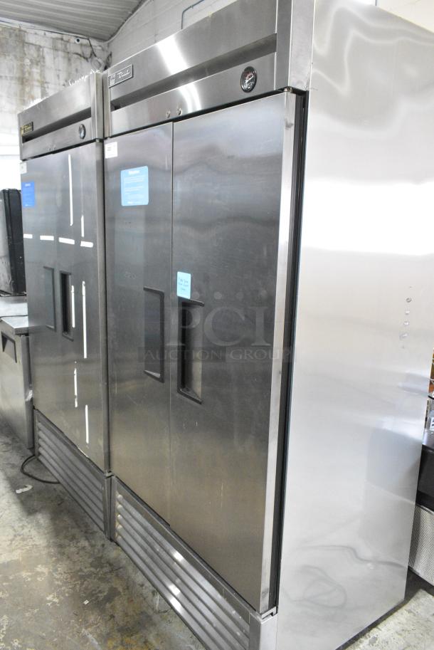 2017 True T-35 Stainless Steel Commercial 2 Door Reach In Cooler w/ Poly Coated Racks. 115 Volts, 1 Phase. Tested and Working! - Image 1 of 6