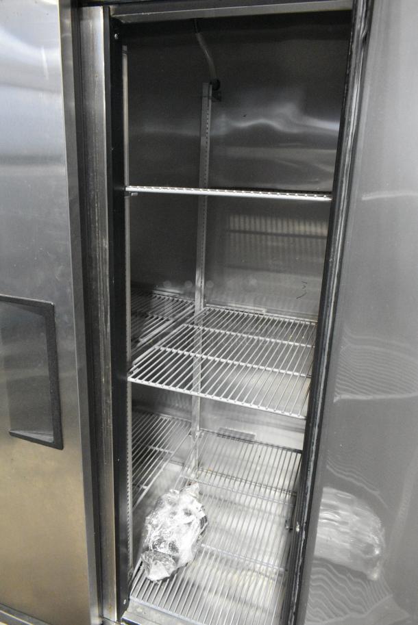2017 True T-35 Stainless Steel Commercial 2 Door Reach In Cooler w/ Poly Coated Racks. 115 Volts, 1 Phase. Tested and Working! - Image 4 of 6