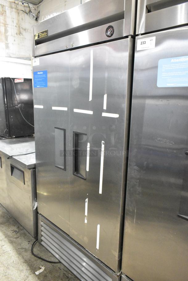 True T-35 Stainless Steel Commercial 2 Door Reach In Cooler w/ Poly Coated Racks. 115 Volts, 1 Phase. Tested and Working! - Image 1 of 7