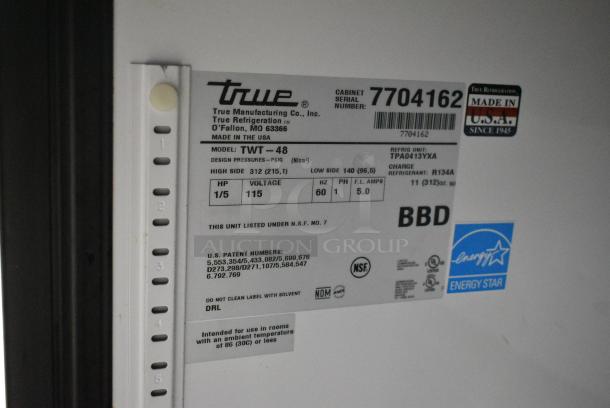 True TWT-48 Stainless Steel Commercial 2 Door Work Top Cooler. 115 Volts, 1 Phase. Tested and Working! - Image 6 of 6