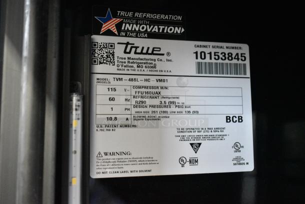 2021 True TVM-48SL-HC Metal Commercial 2 Door Reach In Cooler Merchandiser w/ Metal Shelves. 115 Volts, 1 Phase. Tested and Working! - Image 7 of 7