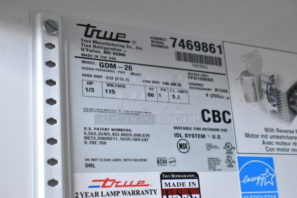 True GDM-26 Metal Commercial Single Door Reach In Cooler Merchandiser. 115 Volts, 1 Phase. Tested and Working! - Image 5 of 5