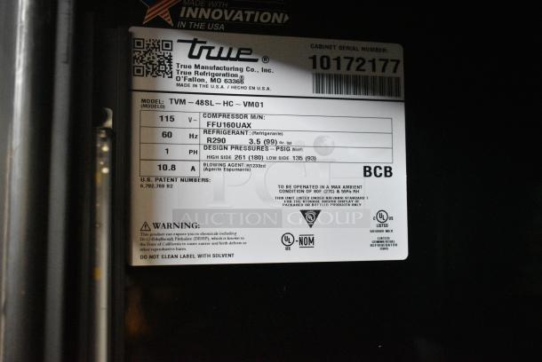 2021 True TVM-48SL-HC Metal Commercial 2 Door Reach In Cooler Merchandiser w/ Metal Shelves. 115 Volts, 1 Phase. Tested and Working! - Image 7 of 7