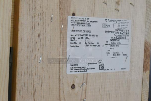 10 BRAND NEW IN CRATE!  VSTE 23-1/8"x60" Glass Doors. 10 Times Your Bid! - Image 3 of 5