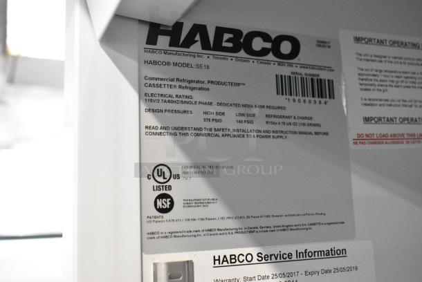 2019 Habco SE18 Metal Commercial Single Door Reach In Cooler Merchandiser. 115 Volts, 1 Phase. Tested and Working! - Image 6 of 6