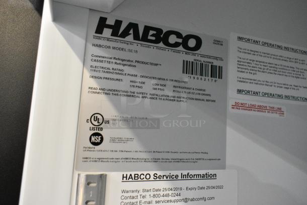 2019 Habco SE18 Metal Commercial Single Door Reach In Cooler Merchandiser. 115 Volts, 1 Phase. Tested and Working! - Image 5 of 5