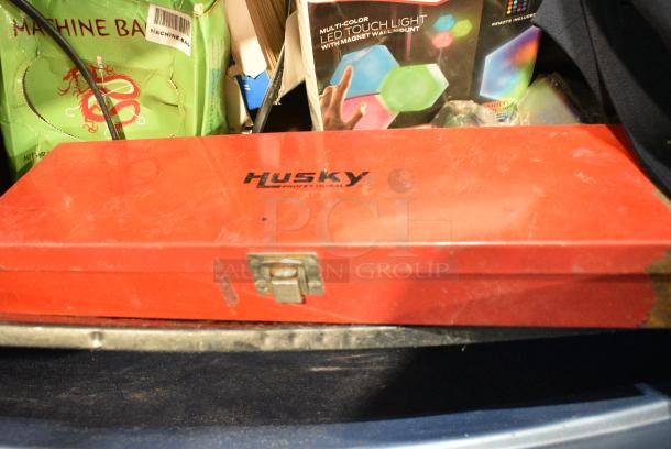 ALL ONE MONEY! Lot of Various Items Including Netgear ProSafe Desktop Switch, Meat Tenderizer, Case in Poly Bin, Monster Sound Reactive RGB, Comb, Tongue Depressors - Image 5 of 14
