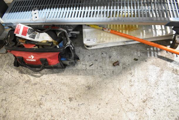 ALL ONE MONEY! Lot of Various Items Including Tool Bag, Folding Table - Image 1 of 8