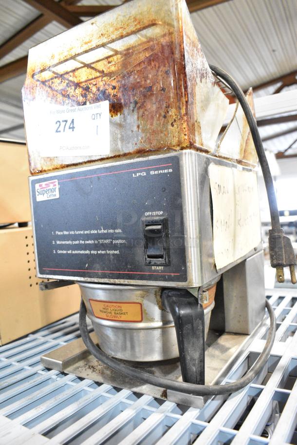 Bunn LPG Metal Countertop Coffee Bean Grinder. 120 Volts, 1 Phase. Cannot Test Due To Broken Power Button - Image 3 of 5