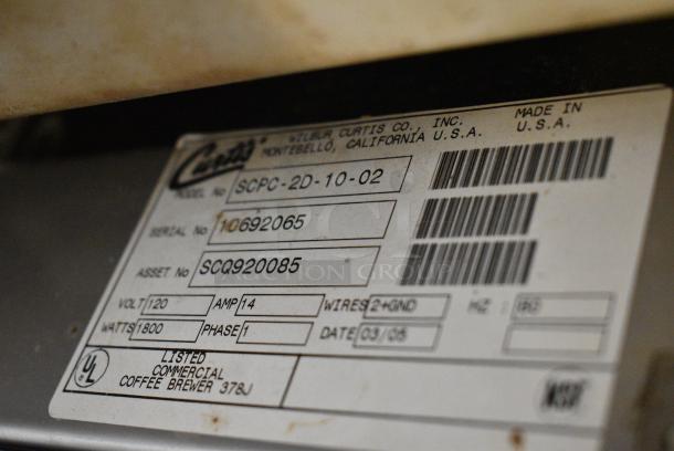 Curtis SCPC-2D-10-02 Metal Commercial Countertop Cappuccino Machine. 120 Volts, 1 Phase. - Image 7 of 8