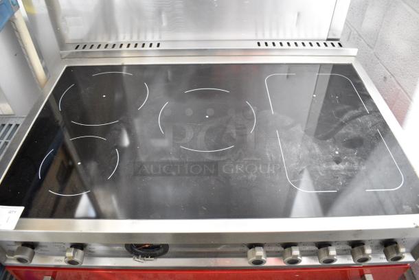Bertazzoni PROF365INSROT Metal Electric Powered Range w/ Oven. Missing Outer Oven Glass Pane. 120/208-240 Volts. - Image 3 of 9