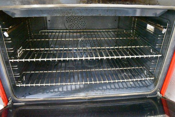 Bertazzoni PROF365INSROT Metal Electric Powered Range w/ Oven. Missing Outer Oven Glass Pane. 120/208-240 Volts. - Image 4 of 9