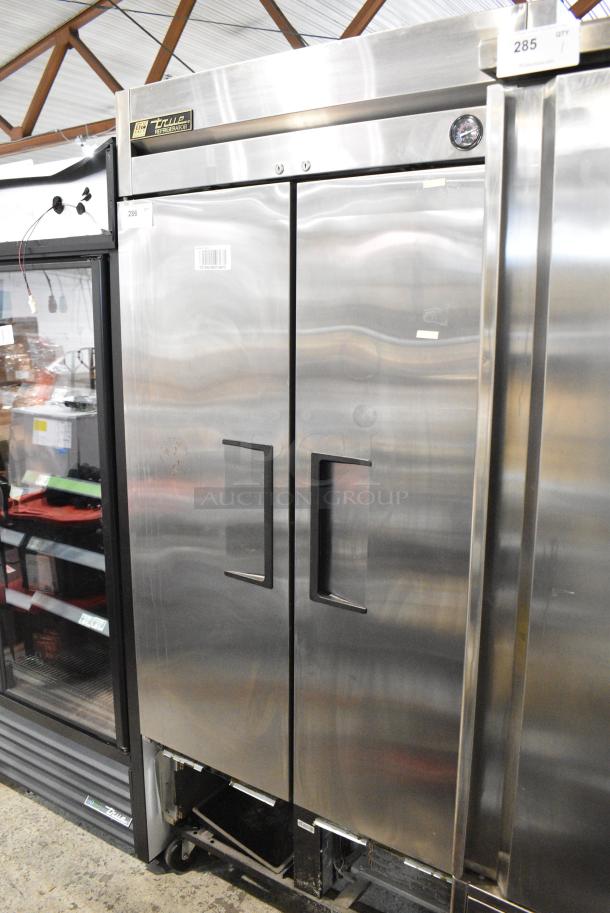 True T-35 Stainless Steel Commercial 2 Door Reach In Cooler on Commercial Casters. 115 Volts, 1 Phase. Tested and Working! - Image 1 of 8