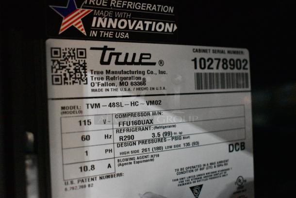 2021 True TVM-48SL-HC Metal Commercial 2 Door Reach In Cooler Merchandiser w/ Poly Coated Racks. 115 Volts, 1 Phase. Tested and Working! - Image 7 of 7