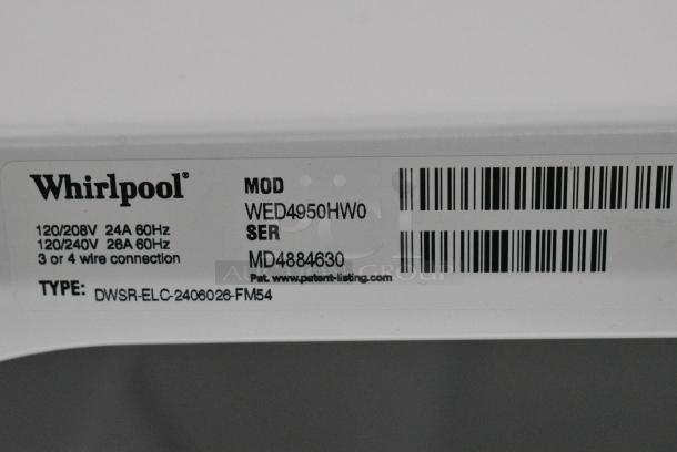 BRAND NEW SCRATCH AND DENT! Whirlpool WED4950HW0 Metal Front Load Dryer. 120/208-240 Volts, 1 Phase. - Image 8 of 9