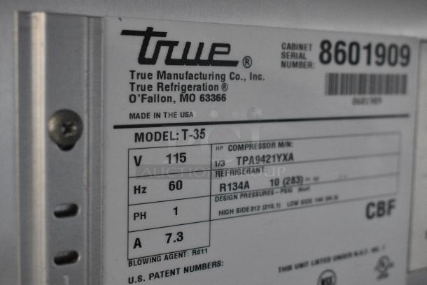 True T-35 Stainless Steel Commercial 2 Door Reach In Cooler. 115 Volts, 1 Phase. Tested and Powers On But Does Not Get Cold - Image 7 of 8