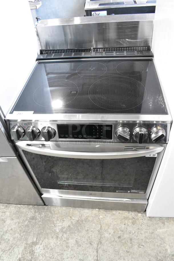 BRAND NEW SCRATCH AND DENT! 2024 LG LSEL6335FE/01 Stainless Steel Electric Powered 4 Burner Range w/ Convection Oven. 120/208-240 Volts, 1 Phase. - Image 1 of 12