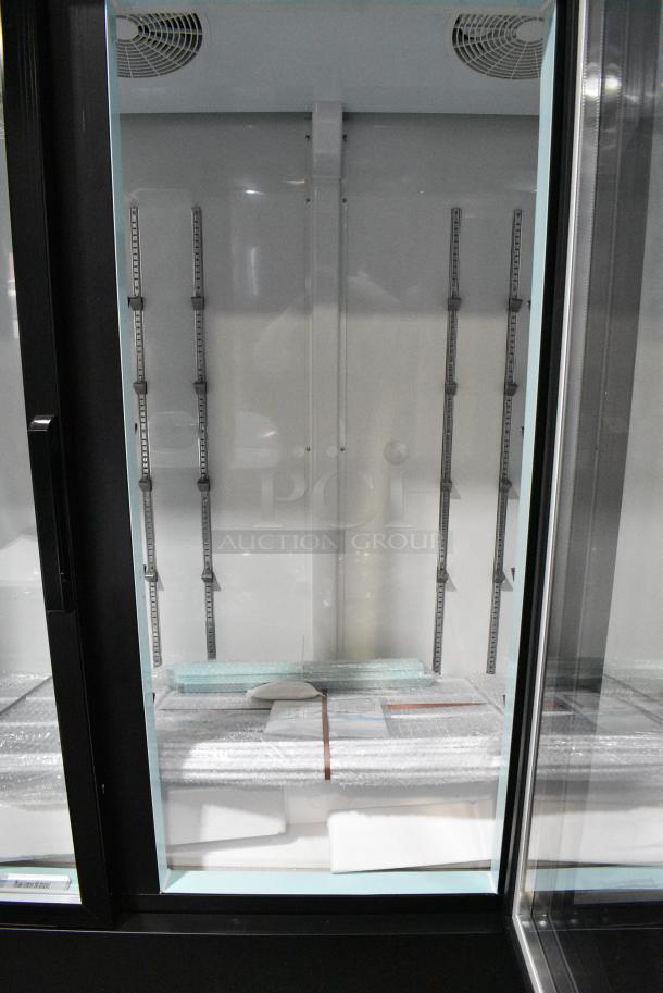 BRAND NEW SCRATCH AND DENT! 2024 Avantco 178GDC69HCB Metal Commercial 3 Door Reach In Cooler Merchandiser. 115 Volts, 1 Phase. Tested and Working! - Image 8 of 10